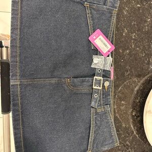 Edikted Dark Blue Denim Skirt